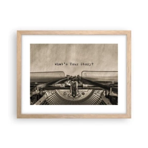 Pôster com moldura de carvalho claro - Conta-me - 40x30 cm