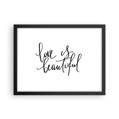 Pôster com moldura preta - Leia e repita - 40x30 cm