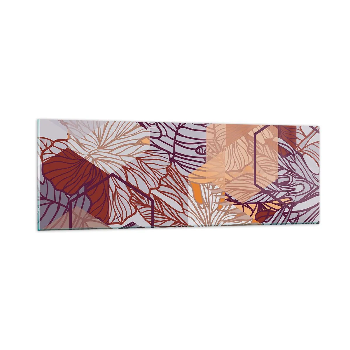 Quadro em vidro - A impossível relação entre a geometria e a natureza - 90x30 cm