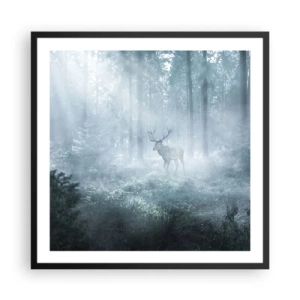 Pôster com moldura preta - Passeio matinal à volta da propriedade - 60x60 cm