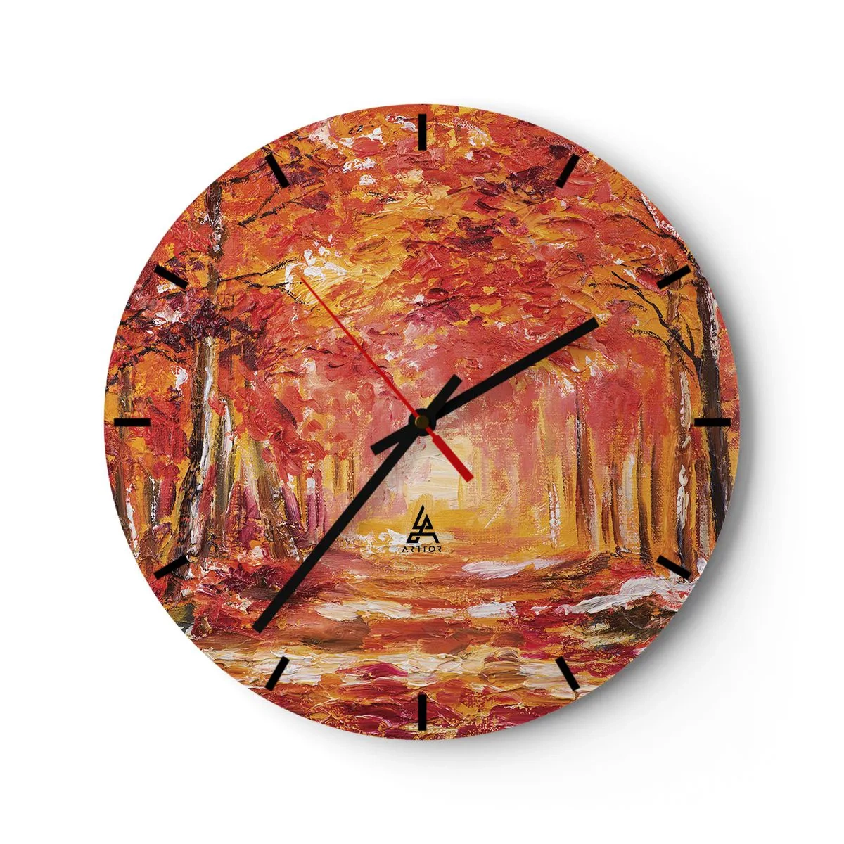 Relógio de parede - Relógio em vidro - Floresta de cobre - 40x40 cm
