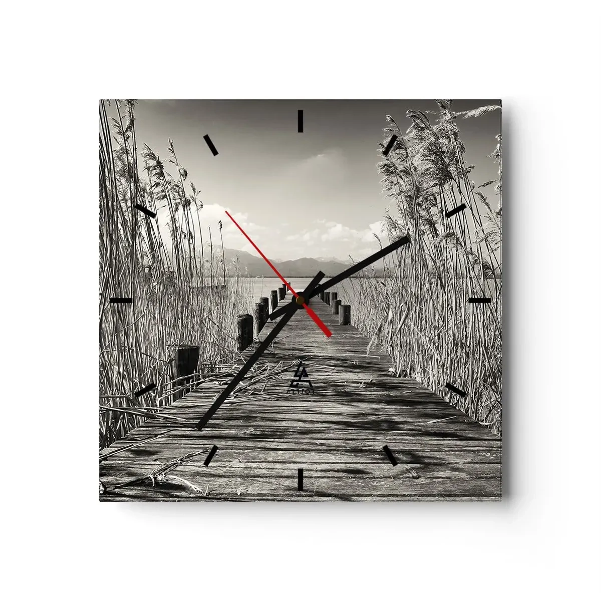 Relógio de parede - Relógio em vidro - No silêncio da relva - 30x30 cm