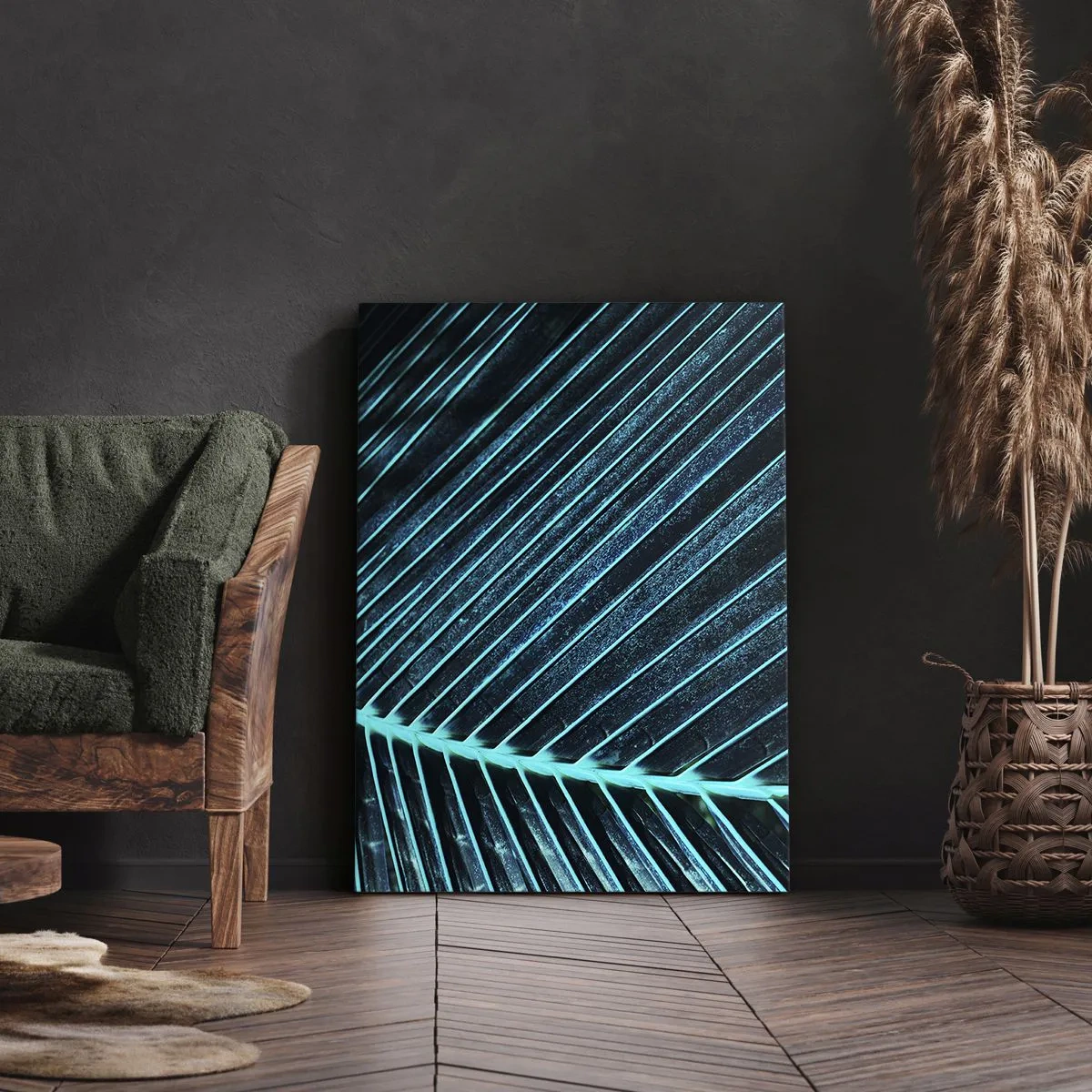 Quadro em tela - Textura verde - 55x100 cm