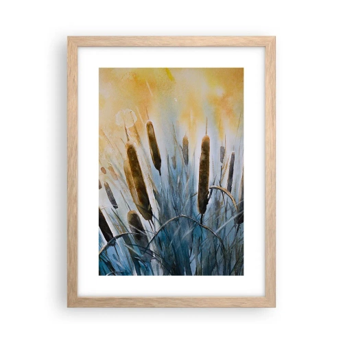Pôster com moldura de carvalho claro - O frio da água, o calor do sol - 30x40 cm