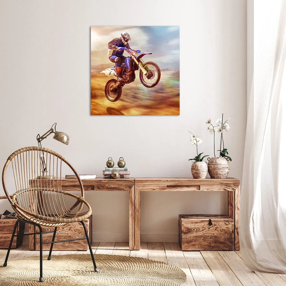 Quadro em tela - Vertigem da motocicleta - 50x50 cm