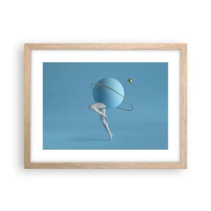 Pôster com moldura de carvalho claro - Planetas a enlouquecer - 40x30 cm