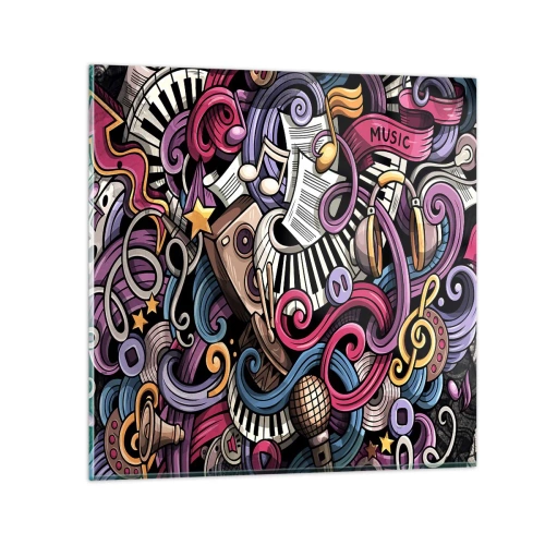 Quadro em vidro - Melodia complicada - 30x30 cm