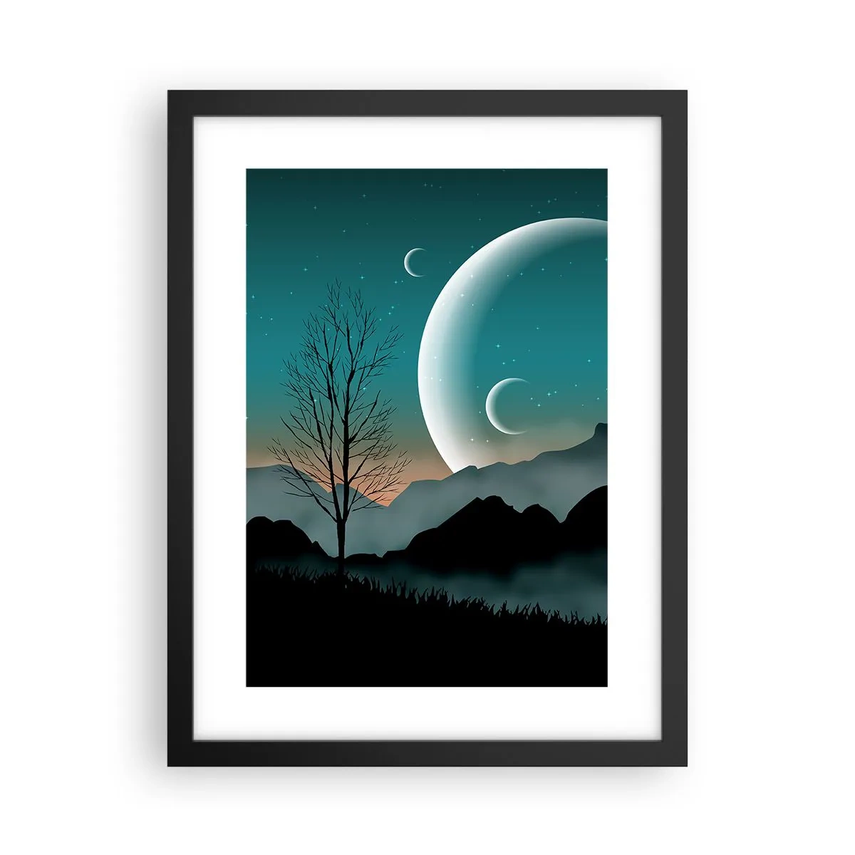 Pôster com moldura preta - Carnaval de uma noite estrelada - 30x40 cm