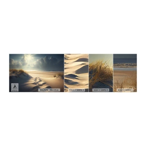 Amostra de Papel de Parede Standard Eco - Uma paisagem relaxante - Dunas, Praia, oceano - 100x30 cm