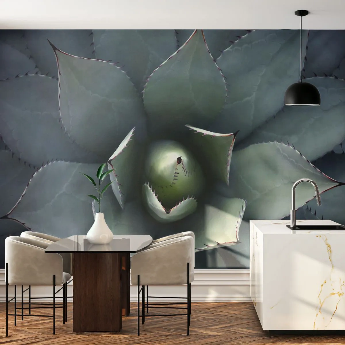 Papel de Parede Autocolante Deluxe Sticker - Atrai e adverte - Flor de agave, Agave, Exotismo - 400x280 cm