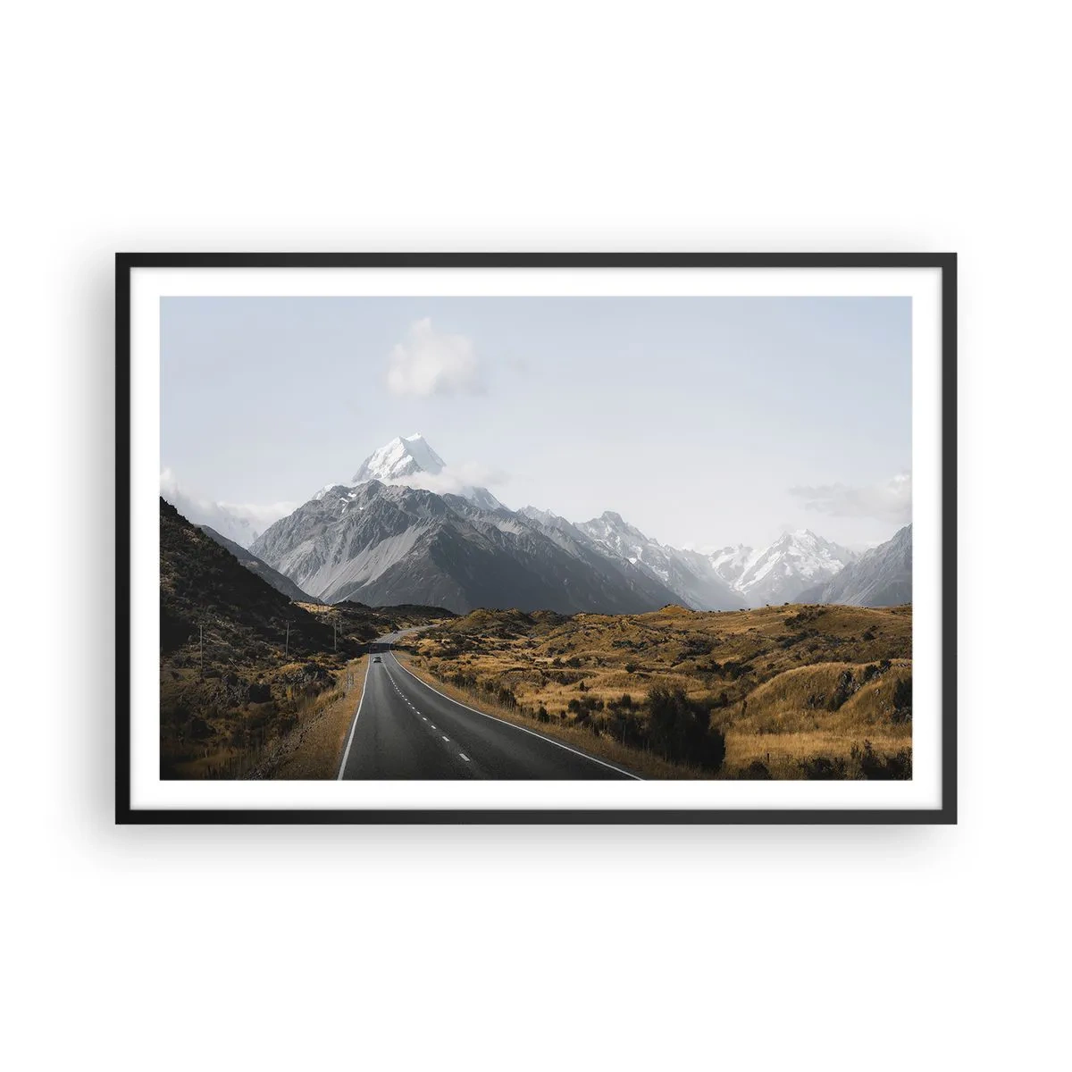Pôster com moldura preta - O caminho para o coração das montanhas - 91x61 cm