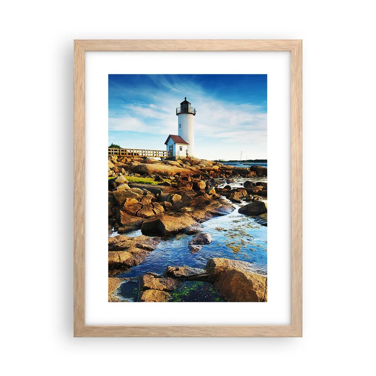 Pôster com moldura de carvalho claro - Voltem bem, estou à espera - 30x40 cm