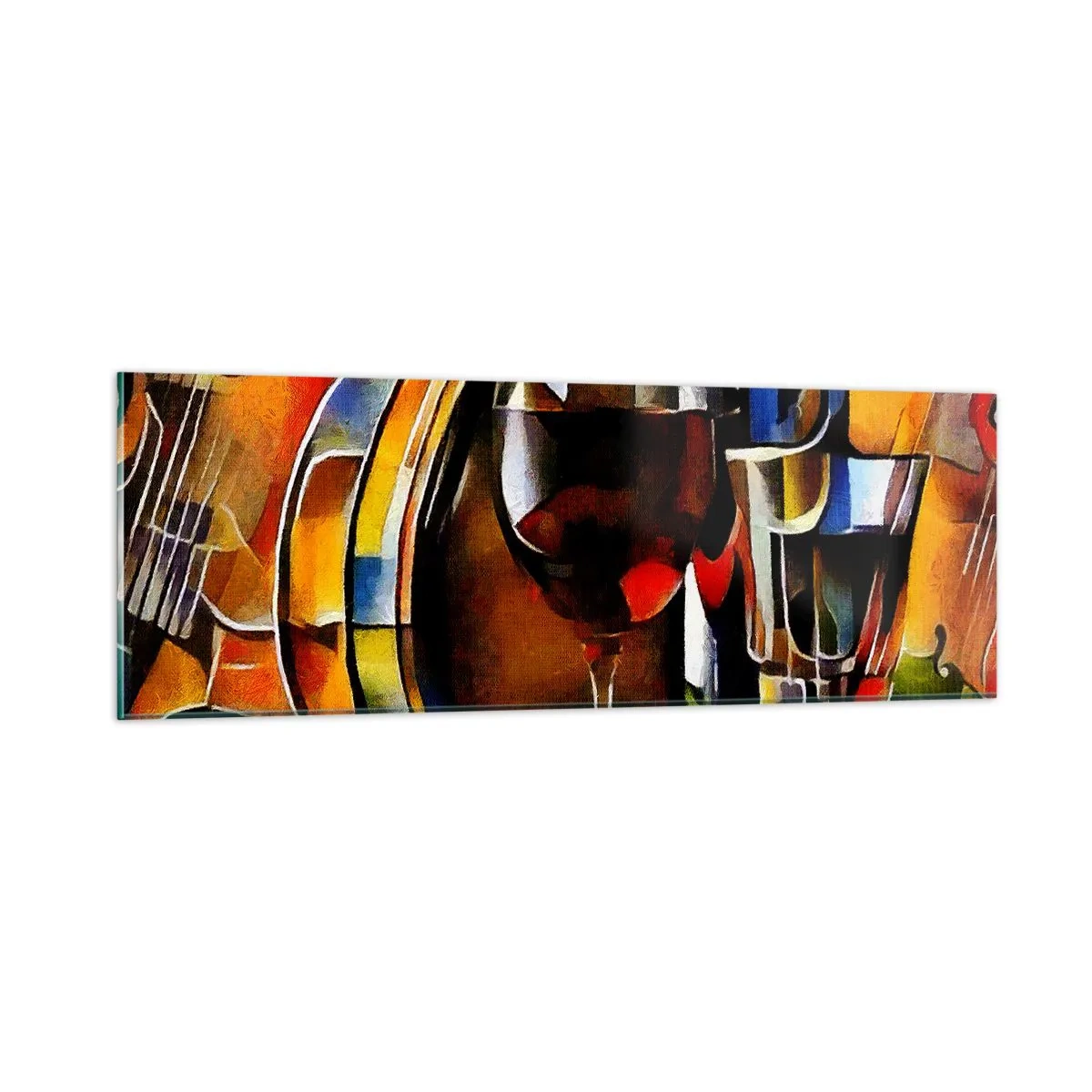 Quadro em vidro - E o mundo ganha cor - 90x30 cm