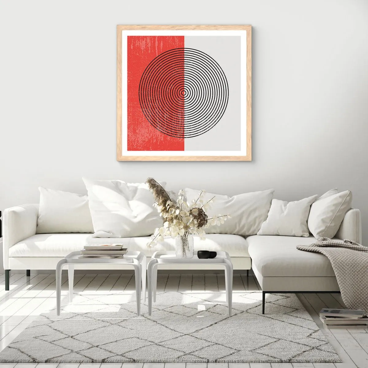 Pôster com moldura de carvalho claro - Direto ao ponto - 30x30 cm