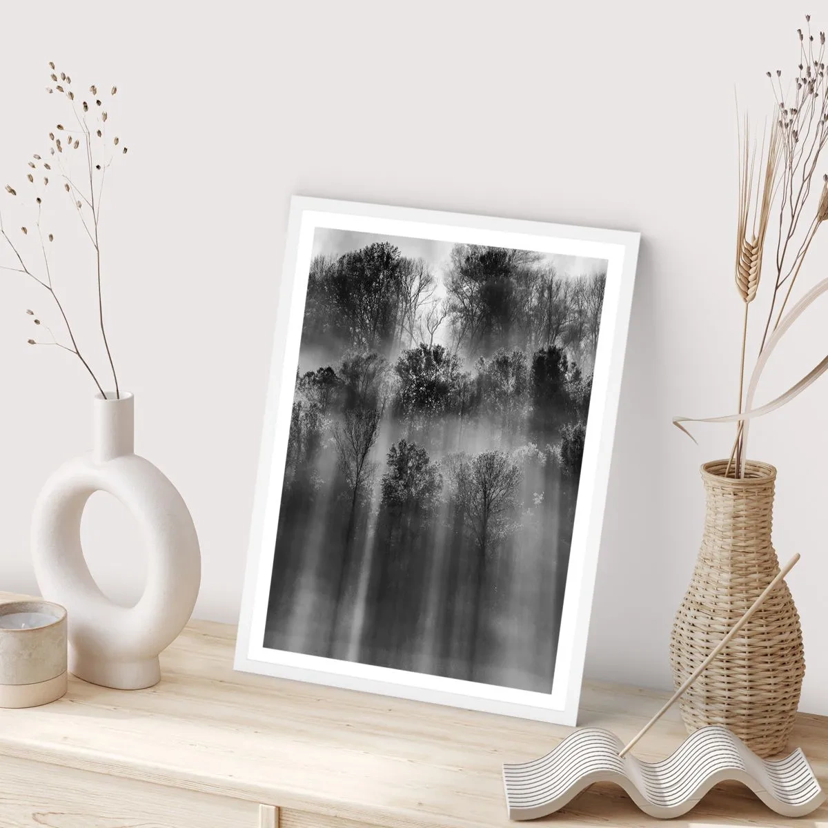 Pôster em moldura branca - Em correntes de luz - 50x70 cm