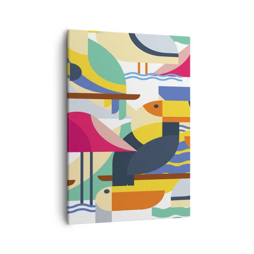 Quadro em tela - A festa dos pássaros - 50x70 cm