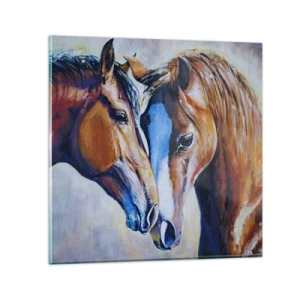 Quadro em vidro - Isso é amizade? Isso é amor? - 40x40 cm