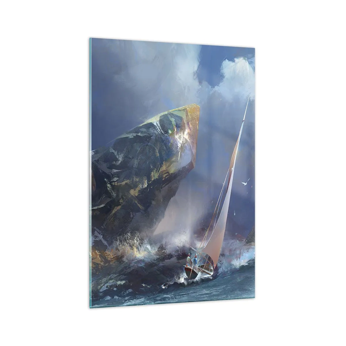 Quadro em vidro - Quem tem coragem ganha - 70x100 cm