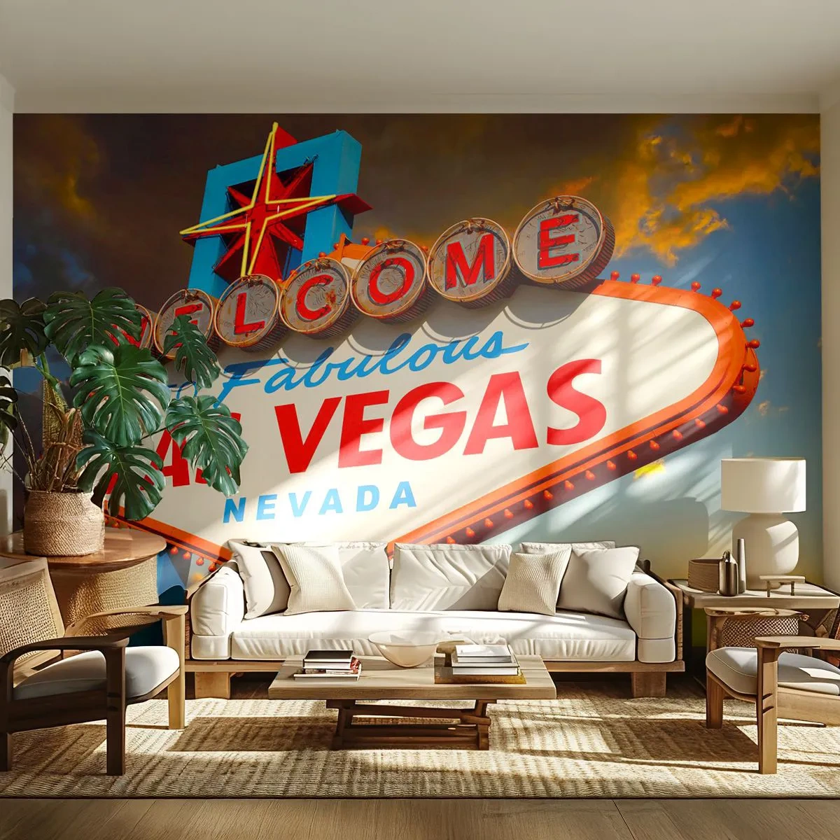 Papel de Parede Autocolante Deluxe Sticker - Por um sorriso do destino - Viagens, Las Vegas, Cidade - 250x175 cm