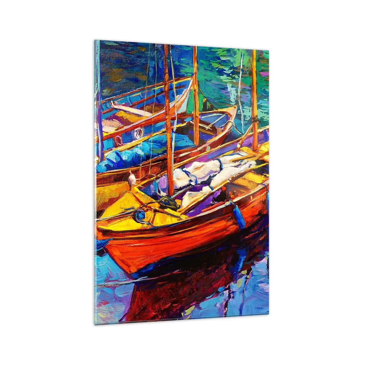 Quadro em vidro - Em águas espessas pelas cores - 70x100 cm