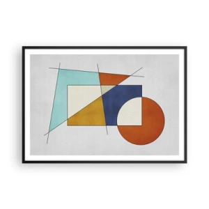 Pôster com moldura preta - Abstração: diversão modernista - 100x70 cm