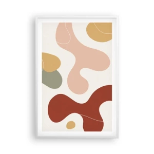 Pôster em moldura branca - Ziguezagues ornamentais - 61x91 cm