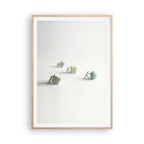 Pôster com moldura de carvalho claro - É a vida - 70x100 cm