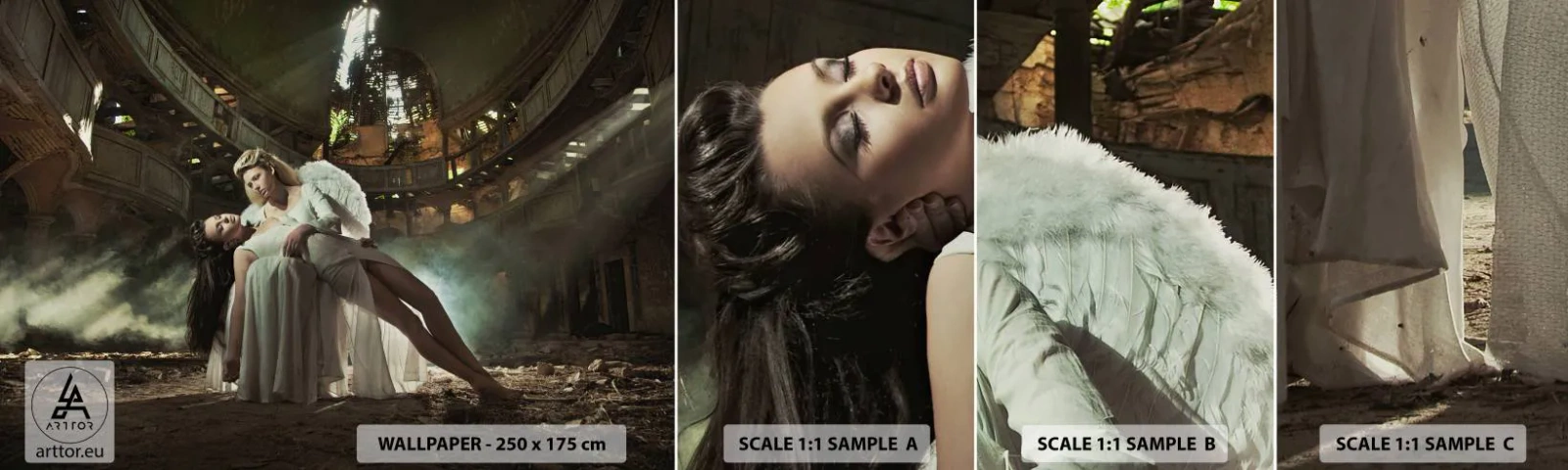 Amostra de Papel de Parede Standard Eco - O espírito do teatro antigo - Mulher, Anjo, Pedaço - 100x30 cm