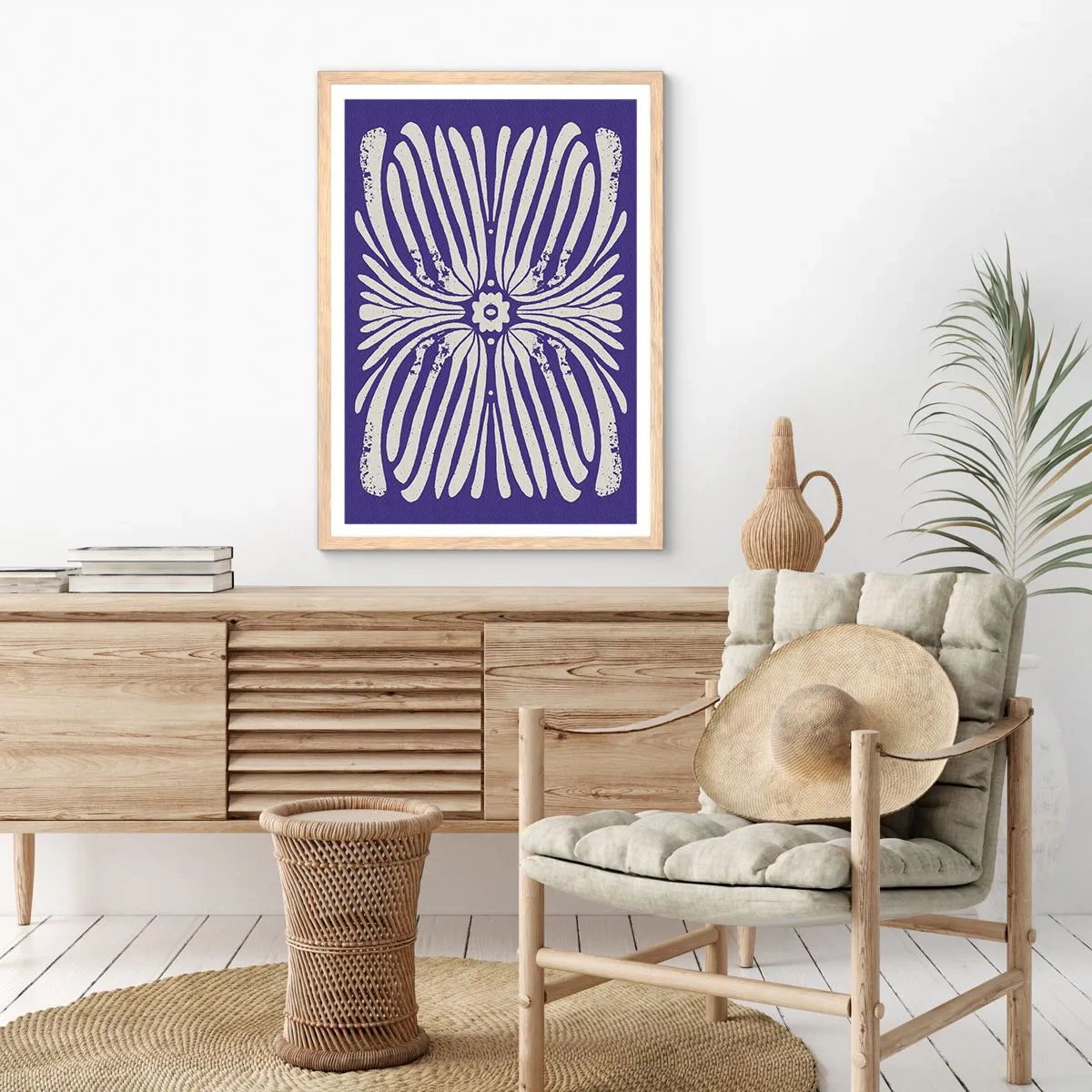 Pôster com moldura de carvalho claro - Inspirações étnicas - 70x100 cm