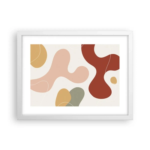 Pôster em moldura branca - Ziguezagues ornamentais - 40x30 cm