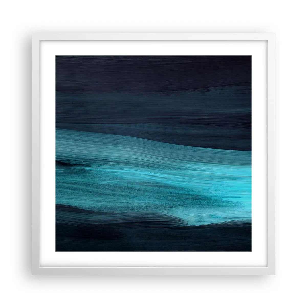 Pôster em moldura branca - Vá com o fluxo - 50x50 cm