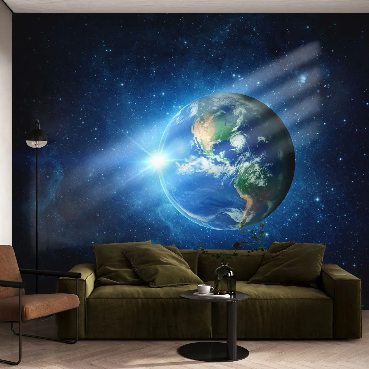 Papel de Parede Premium Canvas - Estamos no céu - Cosmos, Planeta Terra, Globo - 400x280 cm