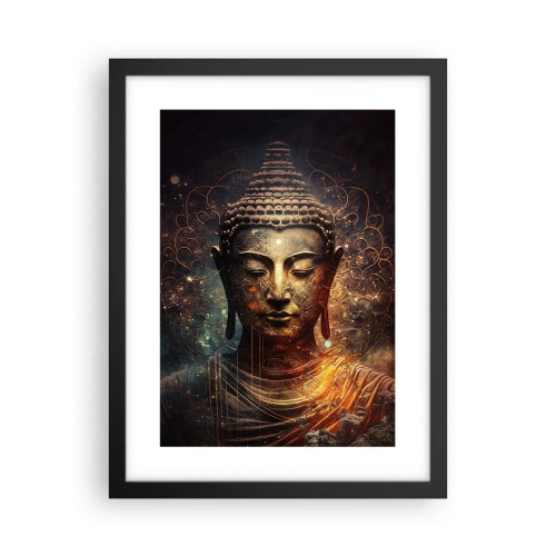 Pôster com moldura preta - Equilíbrio espiritual - 30x40 cm