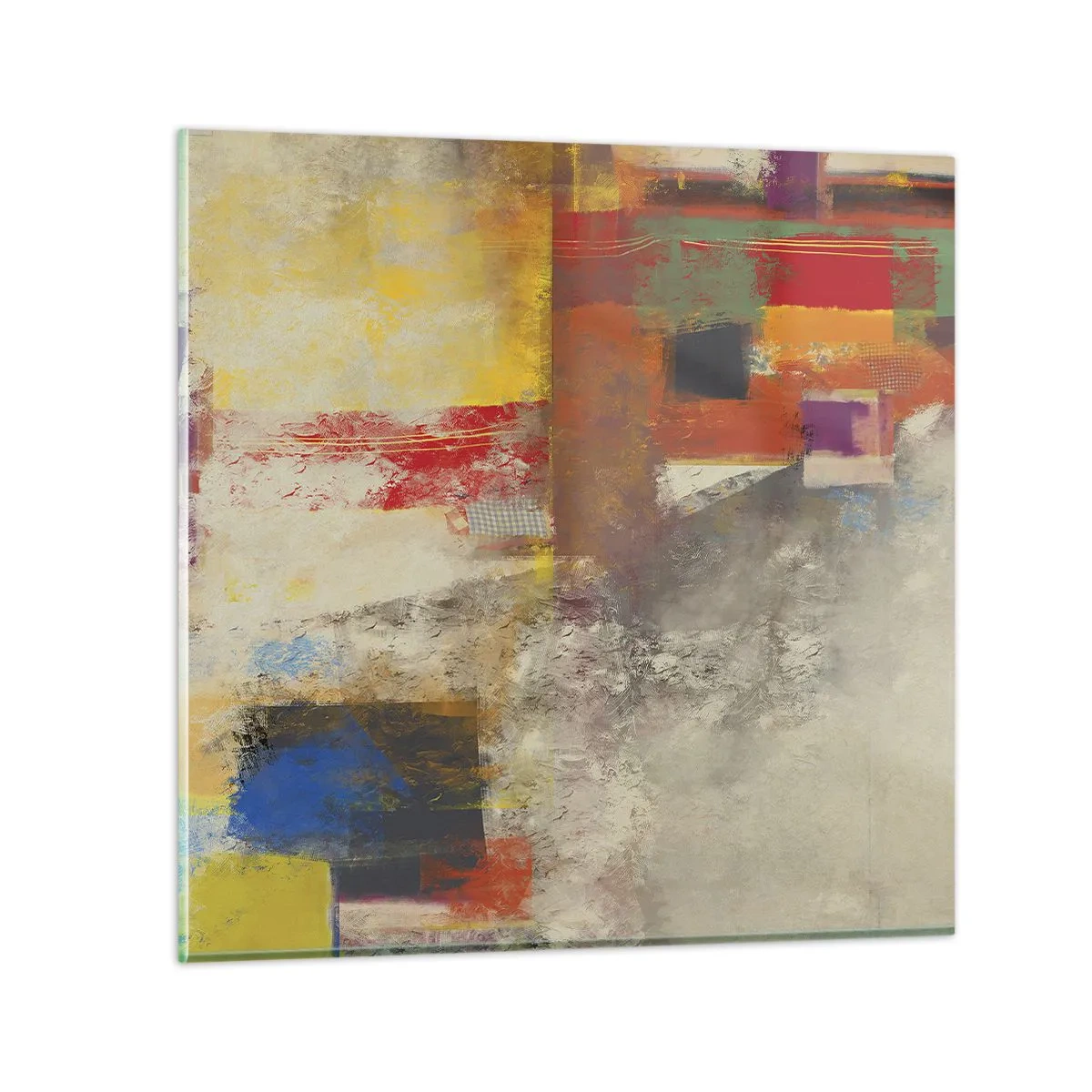Quadro em vidro - Geometria das cores - 30x30 cm