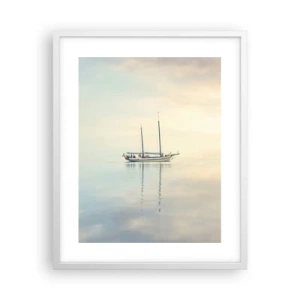 Pôster em moldura branca - Num mar de silêncio - 40x50 cm