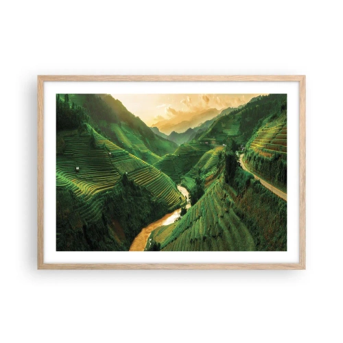 Pôster com moldura de carvalho claro - Vale vietnamita - 70x50 cm