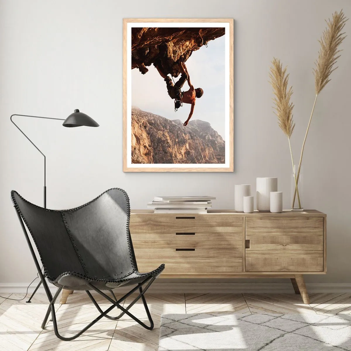 Pôster com moldura de carvalho claro - O mundo encolhido num punhado de rochas - 70x100 cm