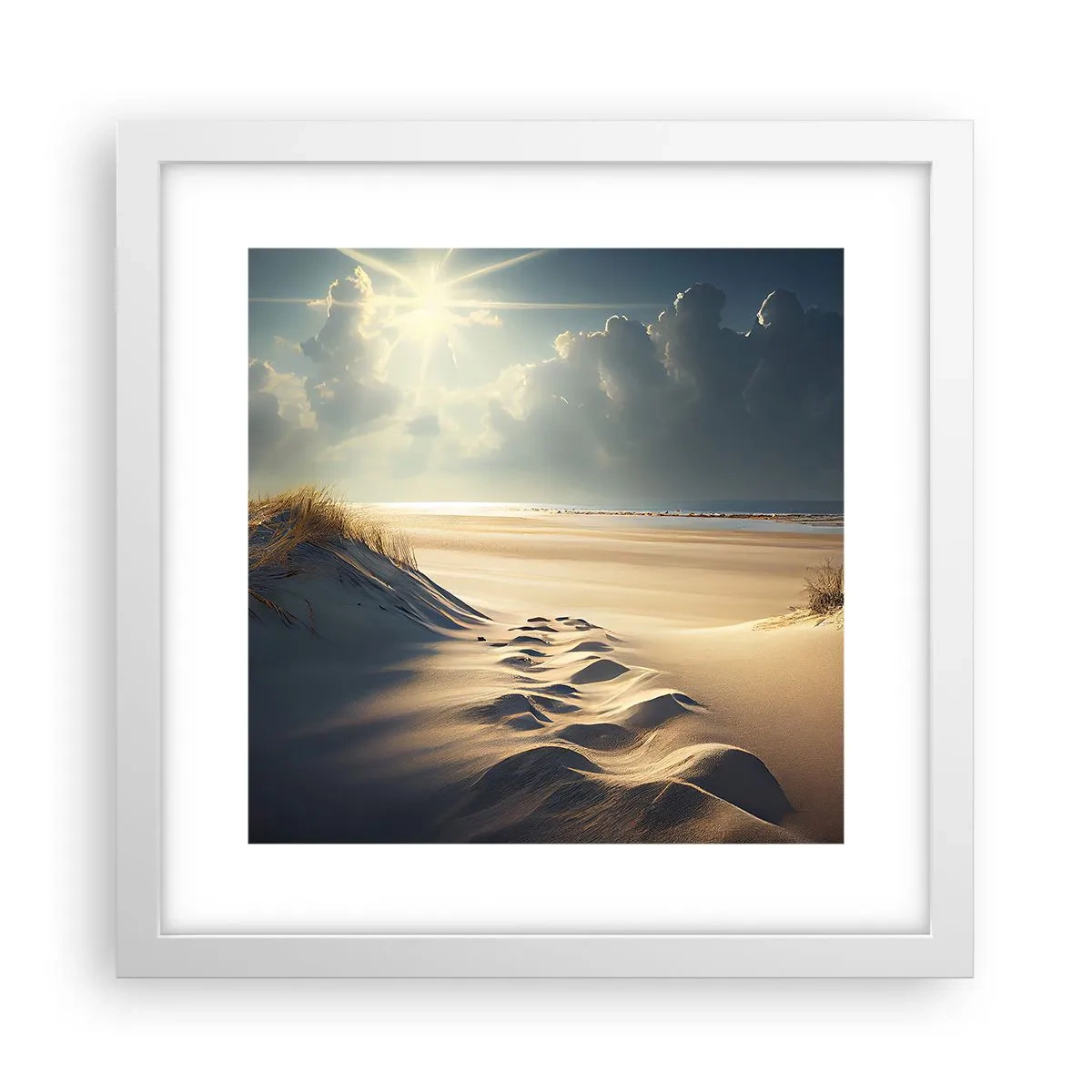 Pôster em moldura branca - Uma paisagem relaxante - 30x30 cm