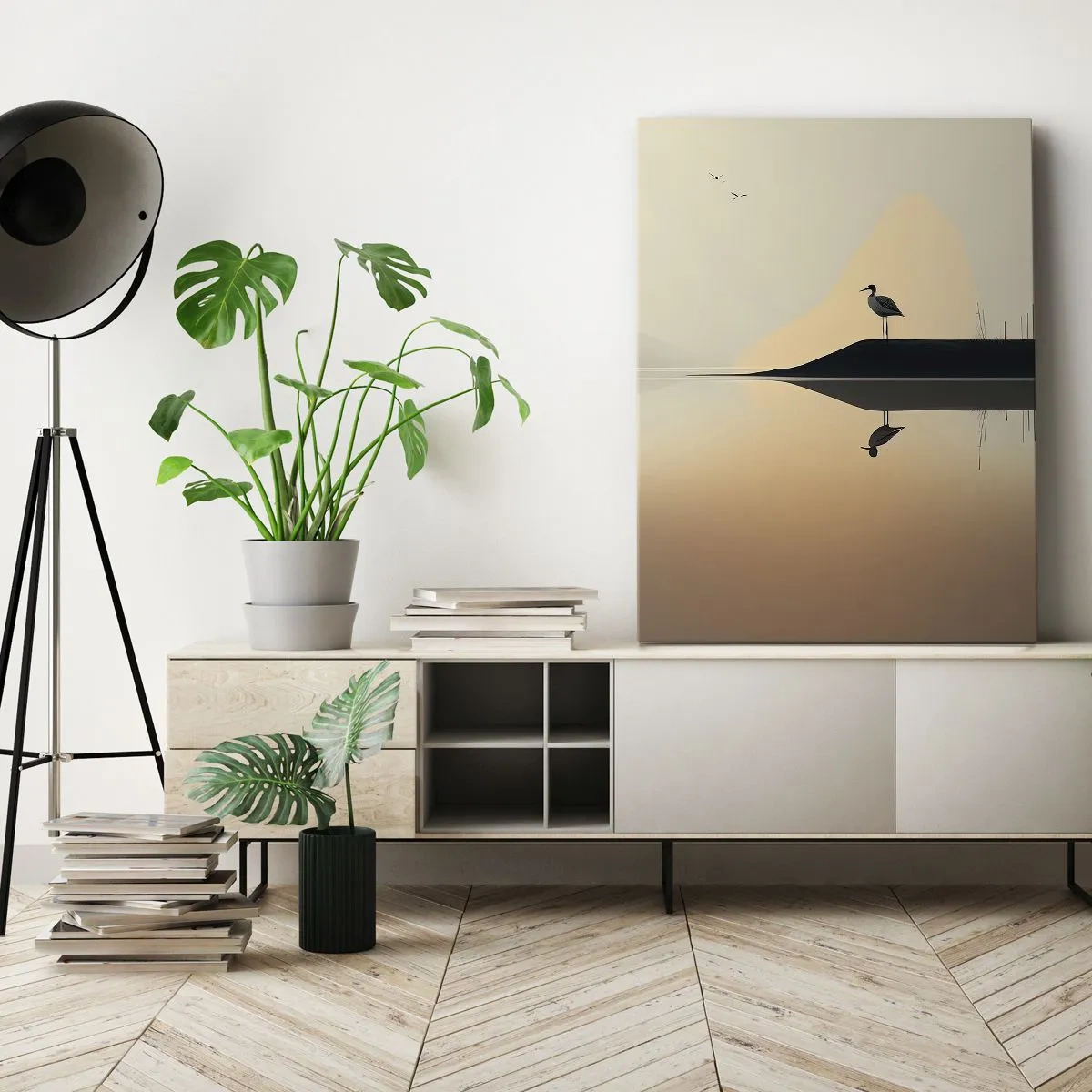 Quadro em tela - Senhor no lago - 50x70 cm