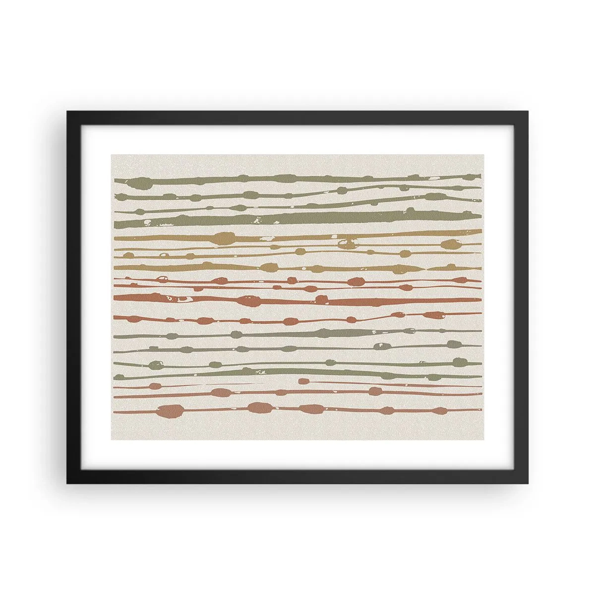 Pôster com moldura preta - Notação musical de cores - 50x40 cm