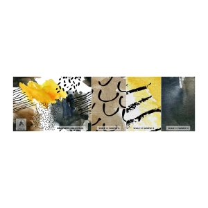 Amostra de papel de parede Premium Canvas - Reunião dos elementos da natureza - Abstração, Pedaço, Arte Moderna - 100x30 cm