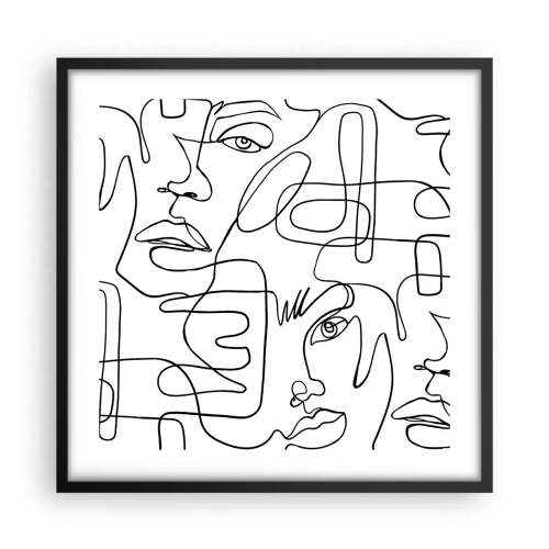 Pôster com moldura preta - Em emoções emaranhadas - 50x50 cm