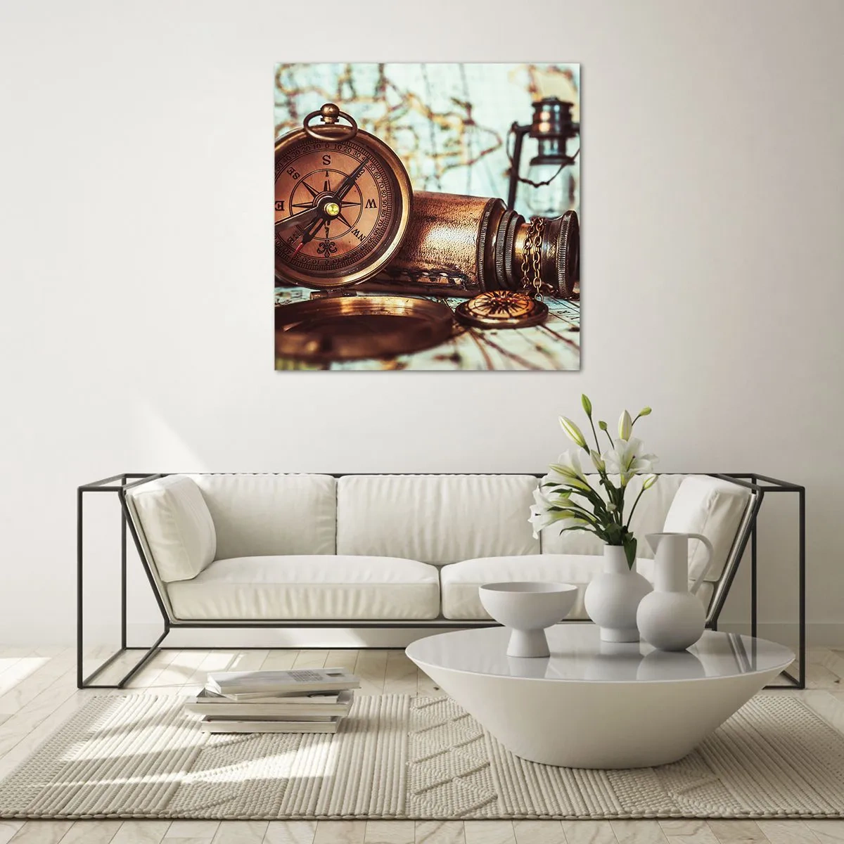 Quadro em vidro - Uma aventura pirata no Caribe - 30x30 cm