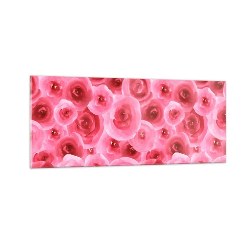 Quadro em vidro - Rosas acima e abaixo - 100x40 cm