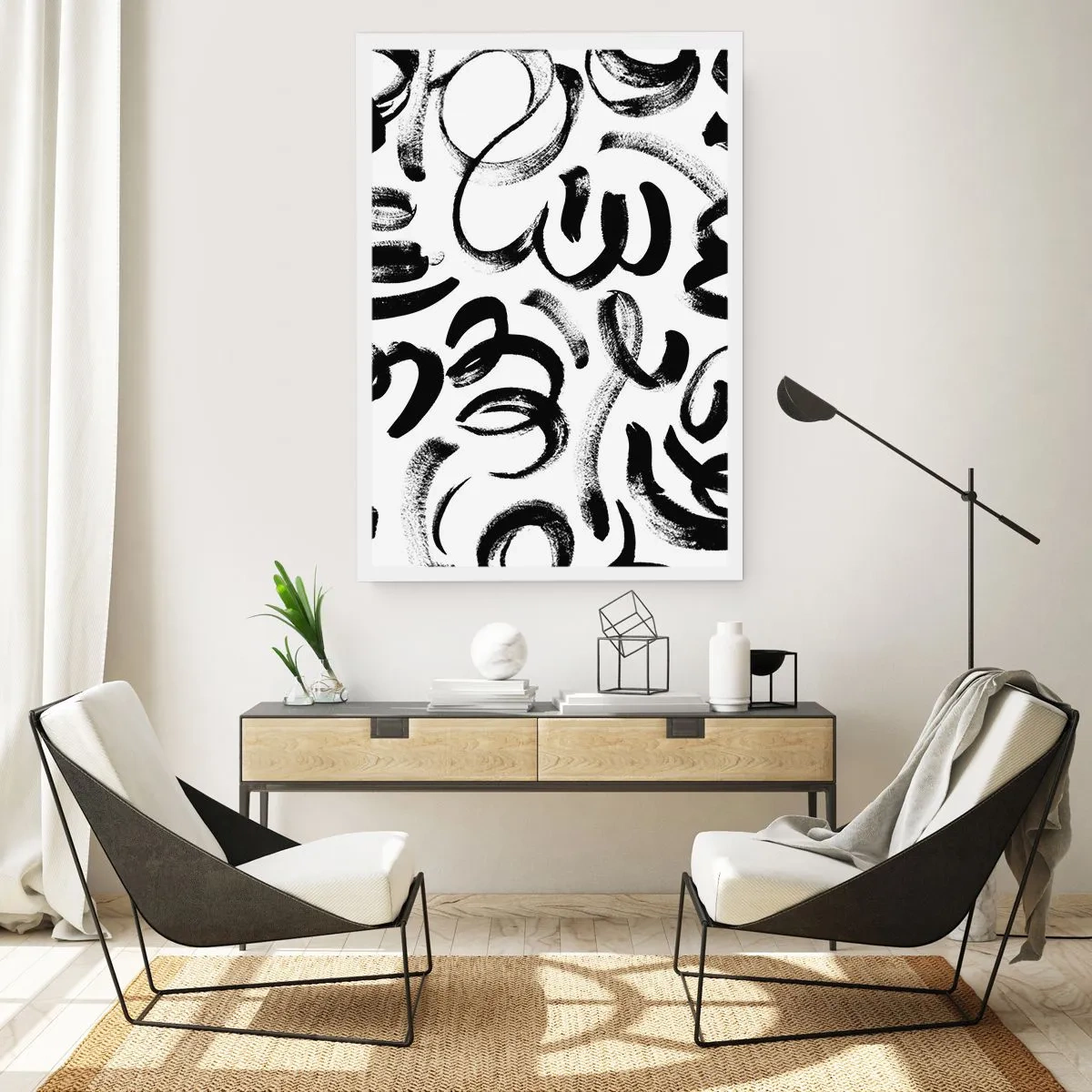 Pôster - Preto sobre branco - 40x50 cm