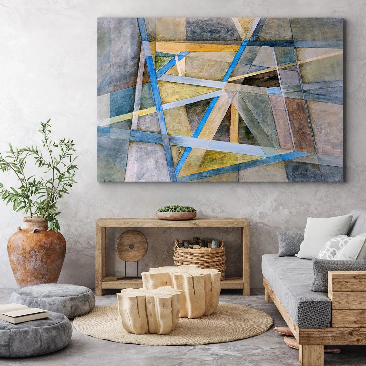 Quadro em tela - Em linha reta ou na diagonal? - 120x80 cm