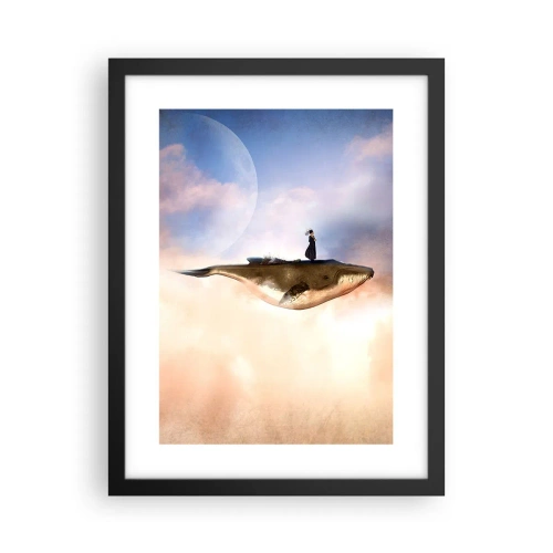 Pôster com moldura preta - Uma viagem surreal - 30x40 cm