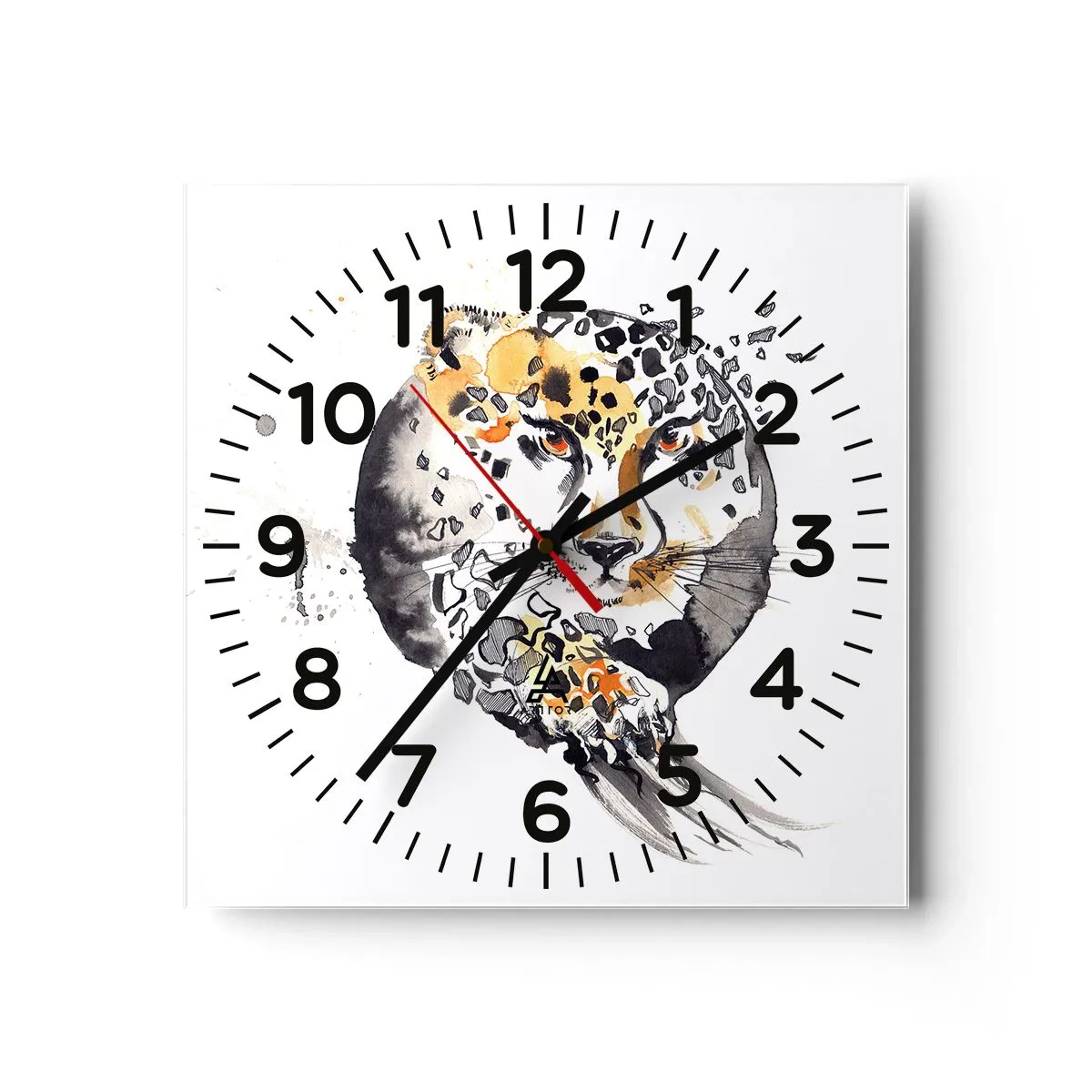 Relógio de parede - Relógio em vidro - Beleza predatória - 30x30 cm