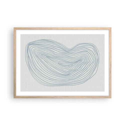 Pôster com moldura de carvalho claro - Deixe cair o sorriso - 70x50 cm