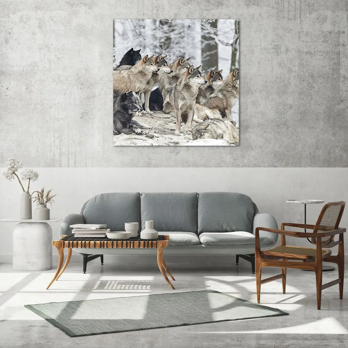 Quadro em vidro - Família e amigos - 60x60 cm